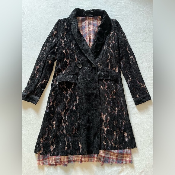 ***SOLD***New Free People Long Lace Black Jacket Blazer - Picture 13 of 17